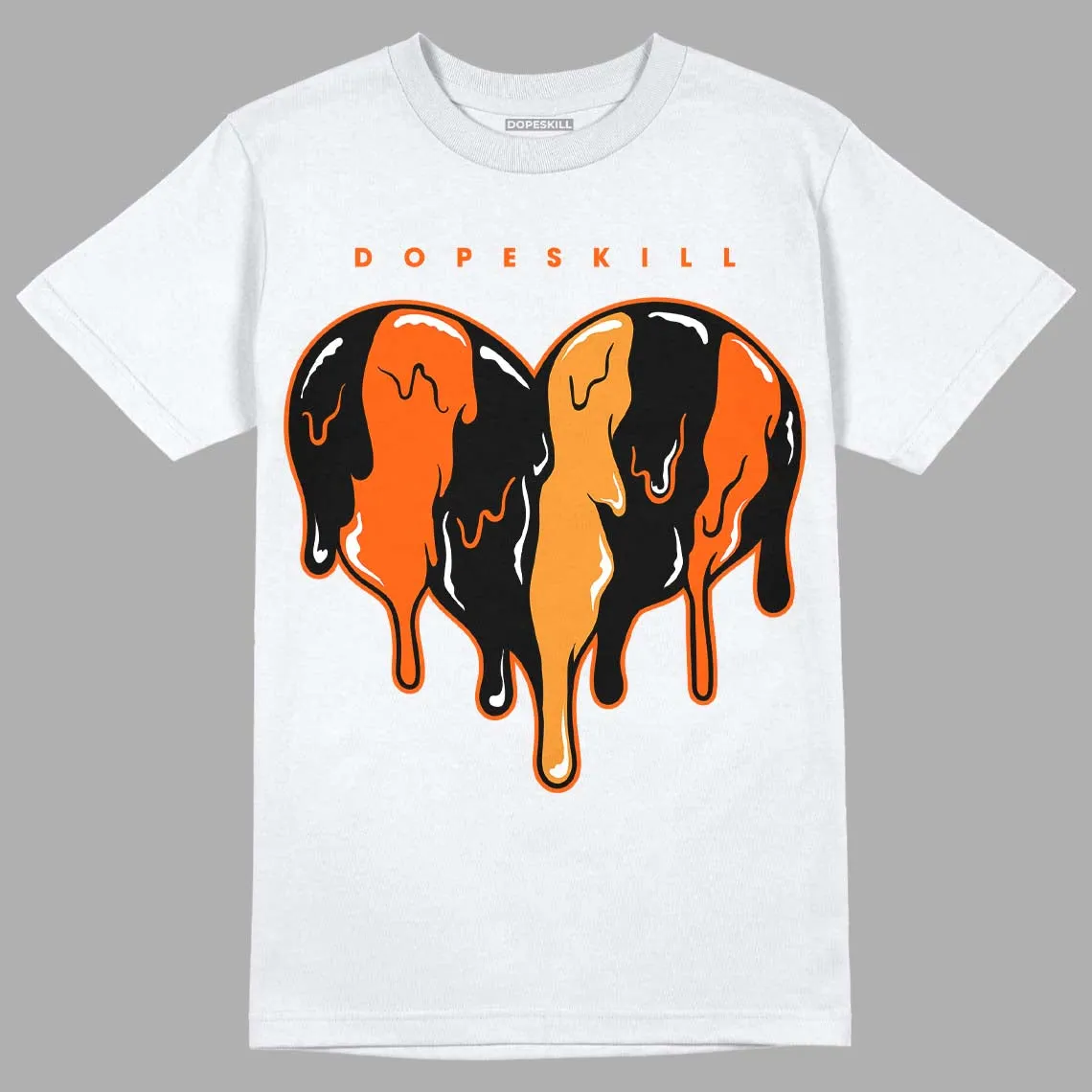 Brilliant Orange 12s DopeSkill T-Shirt Slime Drip Heart Graphic sold by DopeSkill product image thumbnail 2