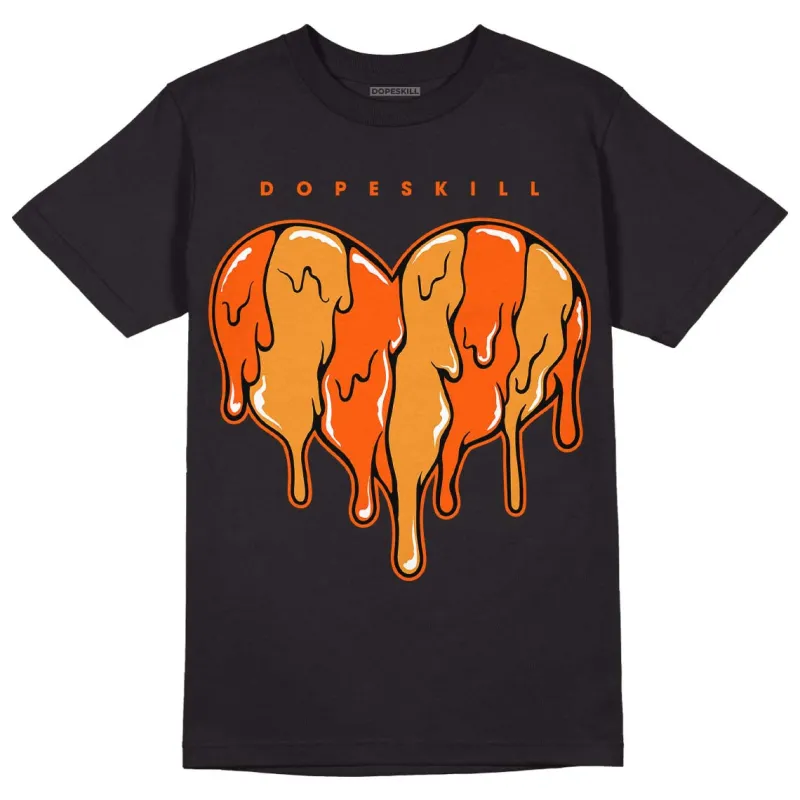 Brilliant Orange 12s DopeSkill T-Shirt Slime Drip Heart Graphic sold by DopeSkill