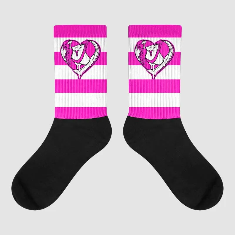 Dunk Low Active Fuchsia DopeSkill Sublimated Socks Horizontal Stripes Graphic sold by DopeSkill