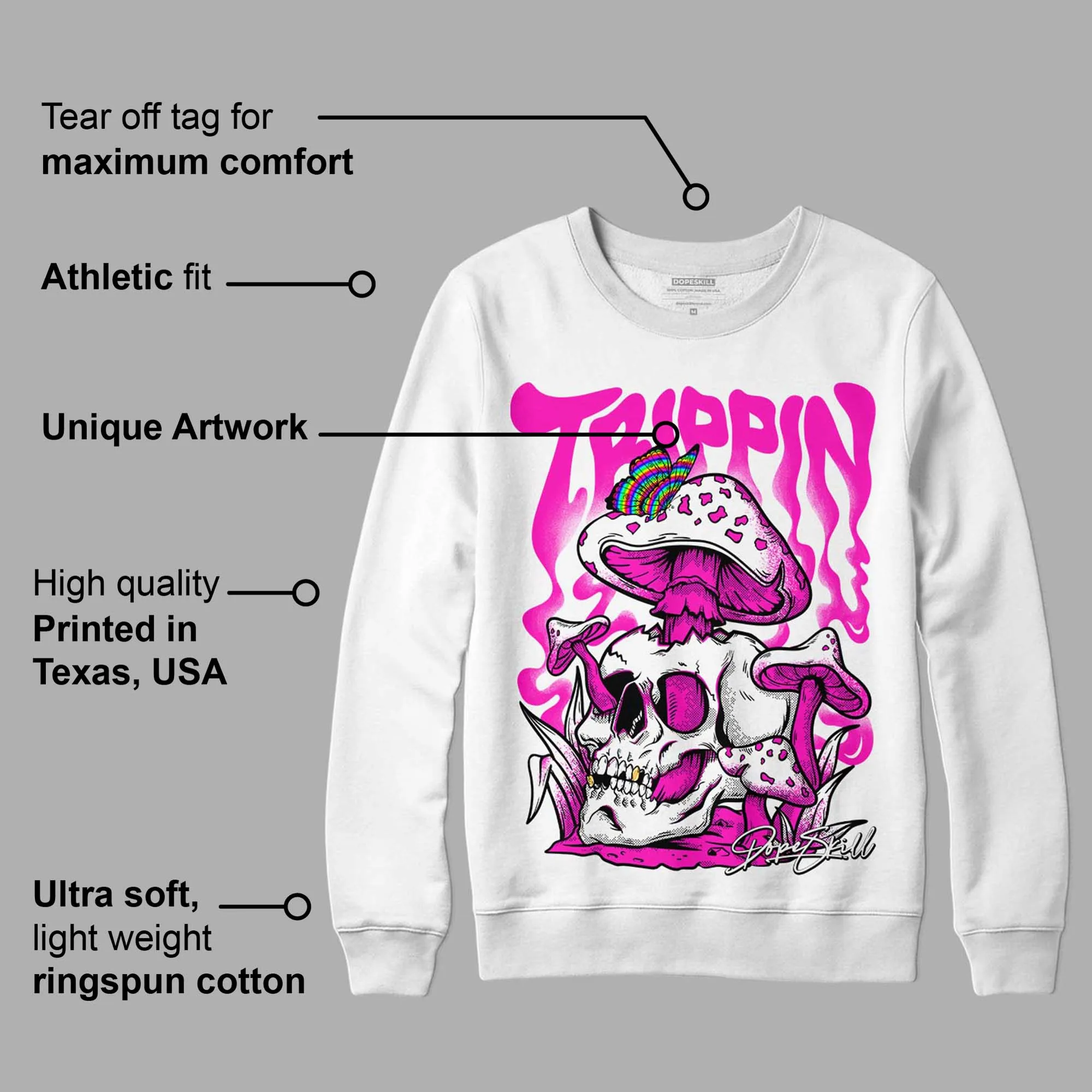 Dunk Low Active Fuchsia DopeSkill Sweatshirt Trippin Graphic sold by DopeSkill product image thumbnail 3
