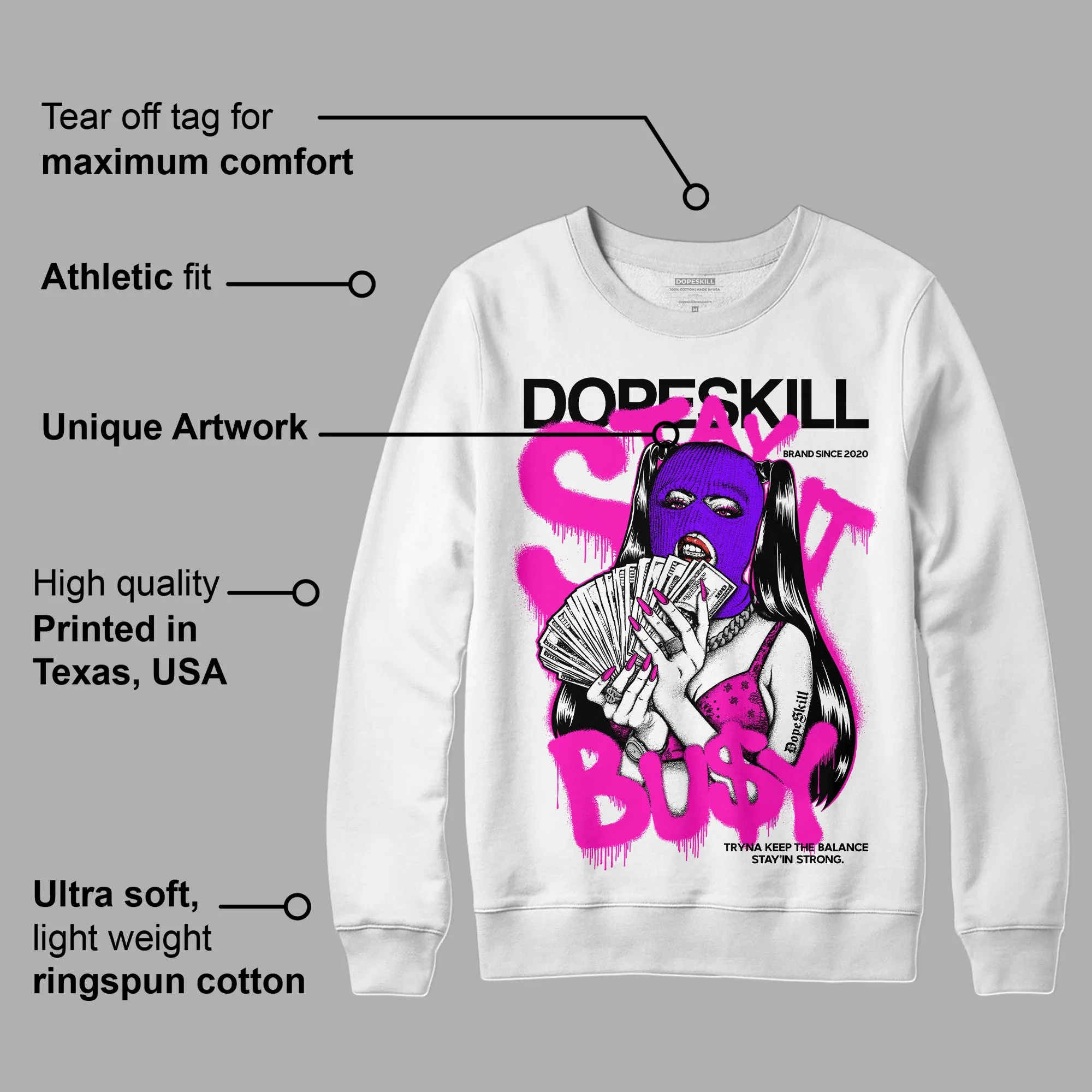 Dunk Low Active Fuchsia DopeSkill Sweatshirt Stay It Busy Graphic sold by DopeSkill product image thumbnail 3