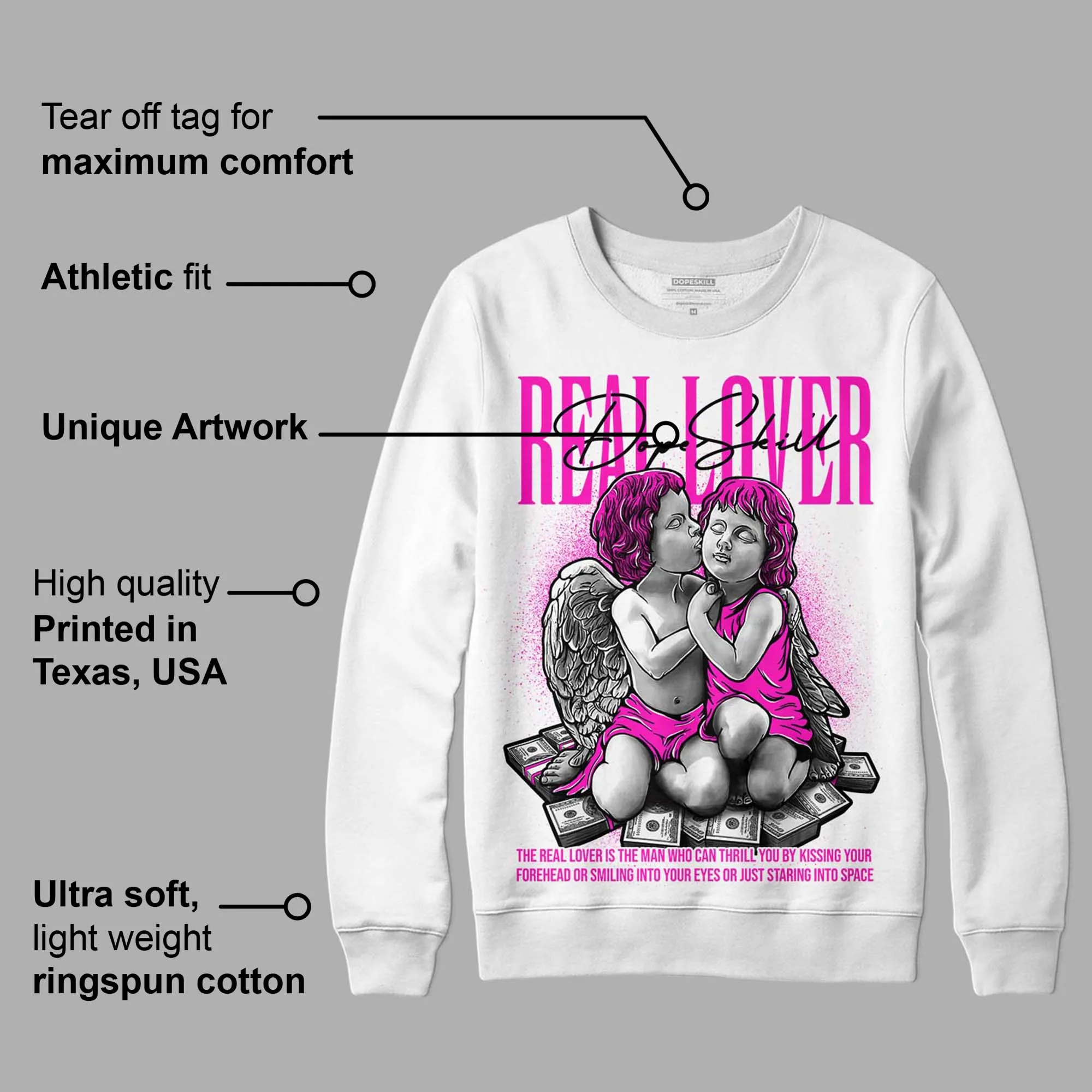 Dunk Low Active Fuchsia DopeSkill Sweatshirt Real Lover Graphic sold by DopeSkill product image thumbnail 3
