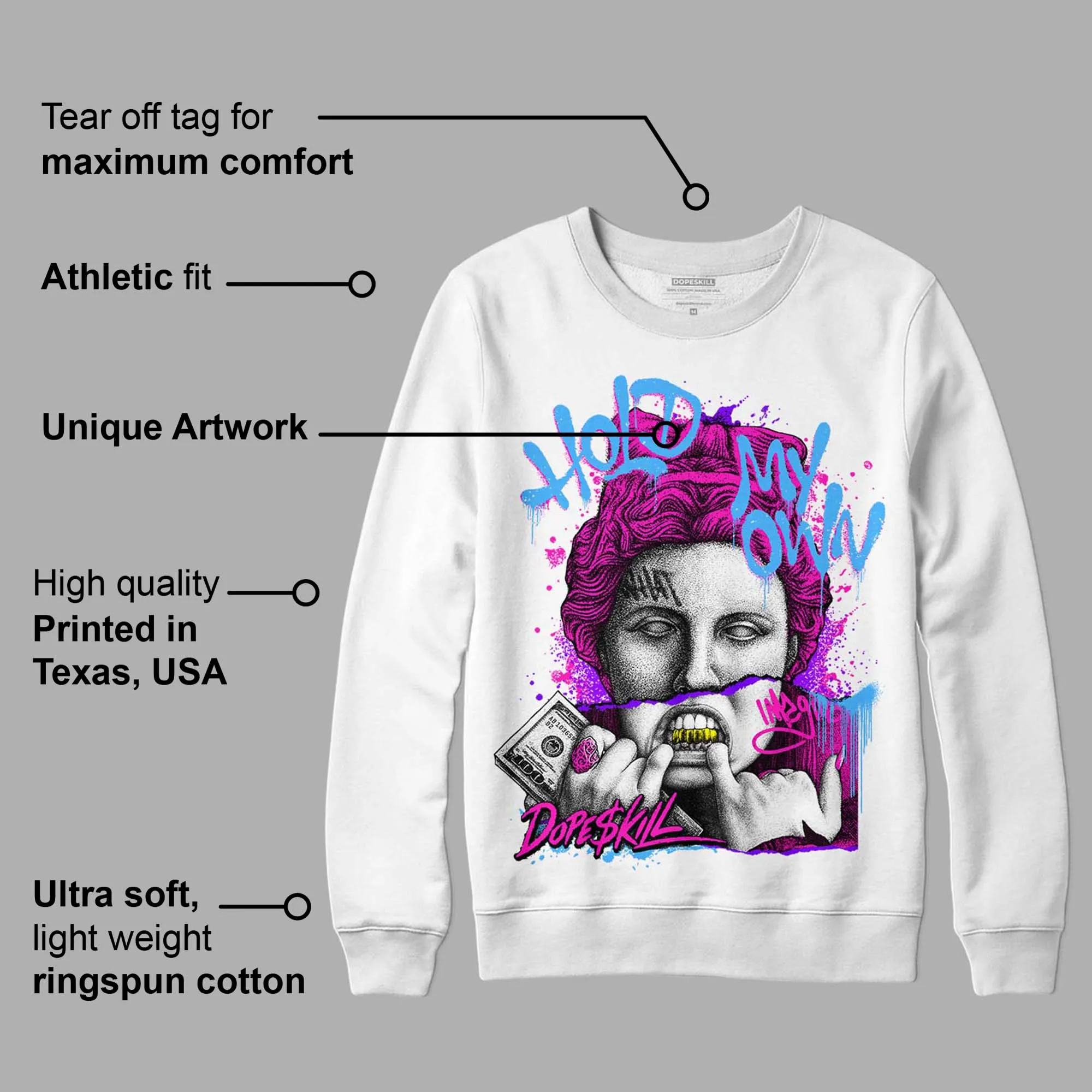 Dunk Low Active Fuchsia DopeSkill Sweatshirt Hold My Own Graphic sold by DopeSkill product image thumbnail 3