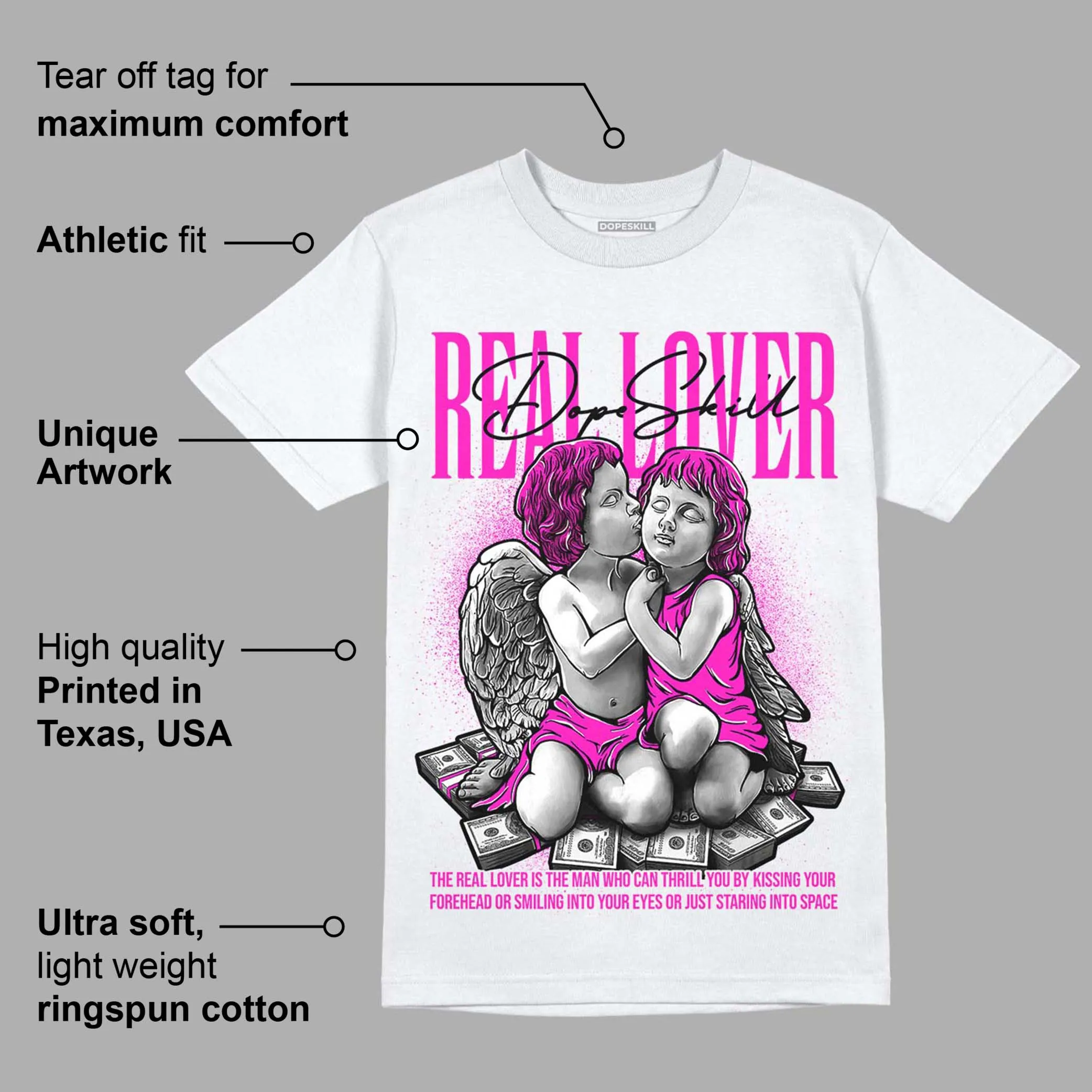 Dunk Low Active Fuchsia DopeSkill T-Shirt Real Lover Graphic sold by DopeSkill product image thumbnail 3