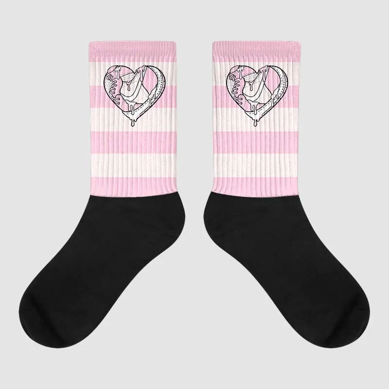 Dunk Low Pink Foam DopeSkill Sublimated Socks Horizontal Stripes Graphic sold by DopeSkill