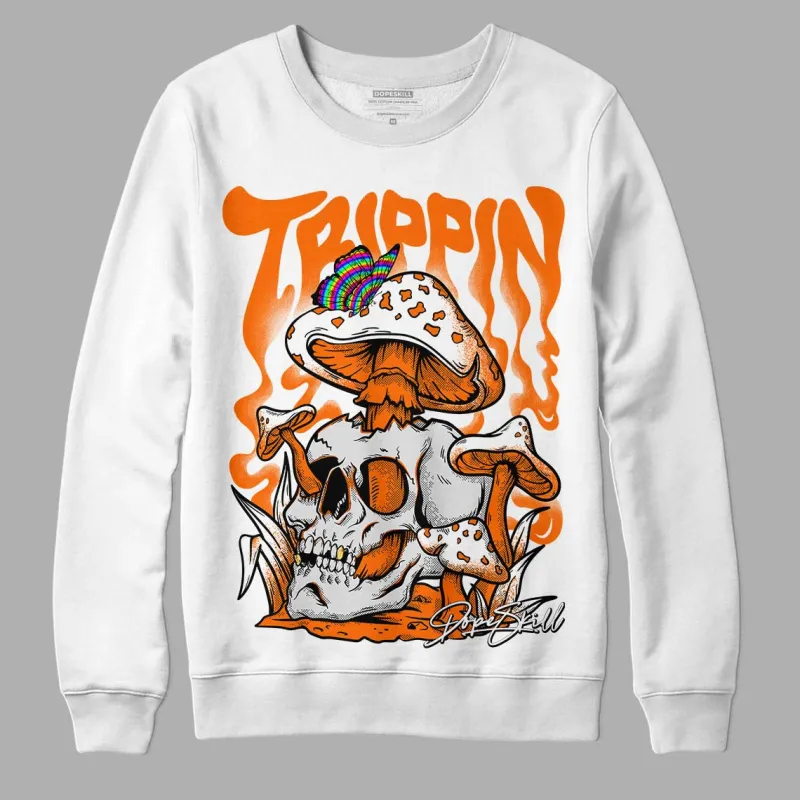 Orange Black White DopeSkill Sweatshirt Trippin Graphic sold by DopeSkill