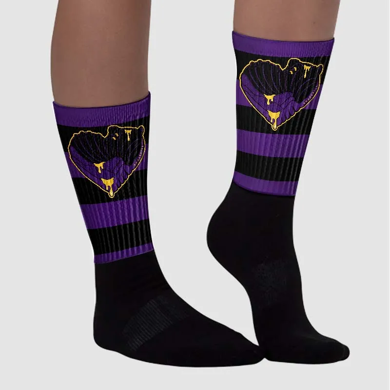 Field Purple 12s DopeSkill Sublimated Socks Horizontal Stripes Graphic sold by DopeSkill product image thumbnail 3