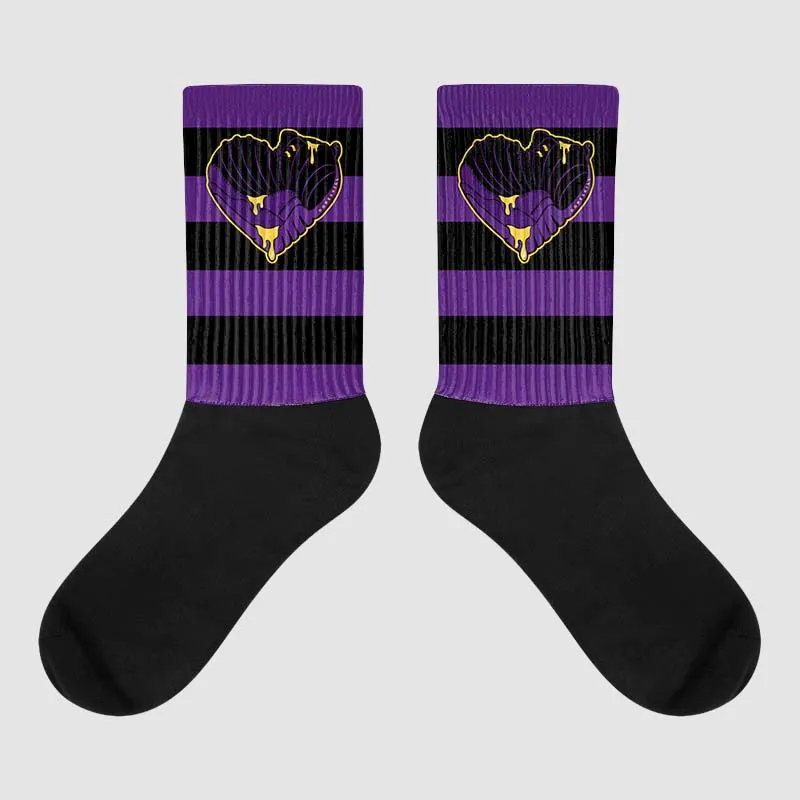 Field Purple 12s DopeSkill Sublimated Socks Horizontal Stripes Graphic sold by DopeSkill