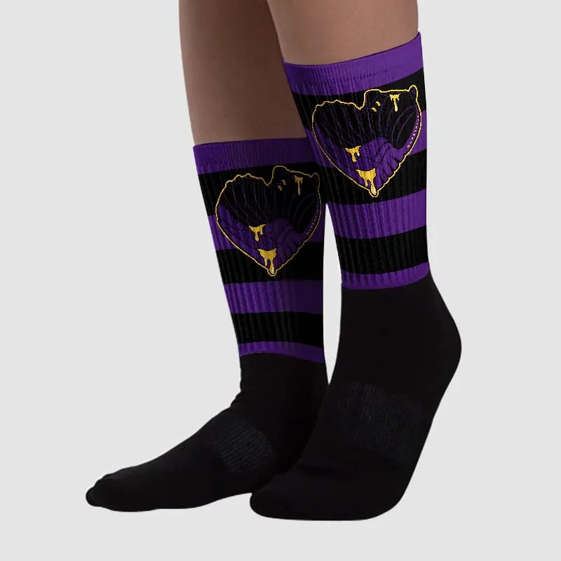 Field Purple 12s DopeSkill Sublimated Socks Horizontal Stripes Graphic sold by DopeSkill product image thumbnail 2