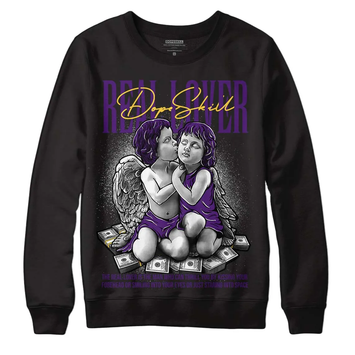 Field Purple 12s DopeSkill Sweatshirt Real Lover Graphic sold by DopeSkill product image thumbnail 2