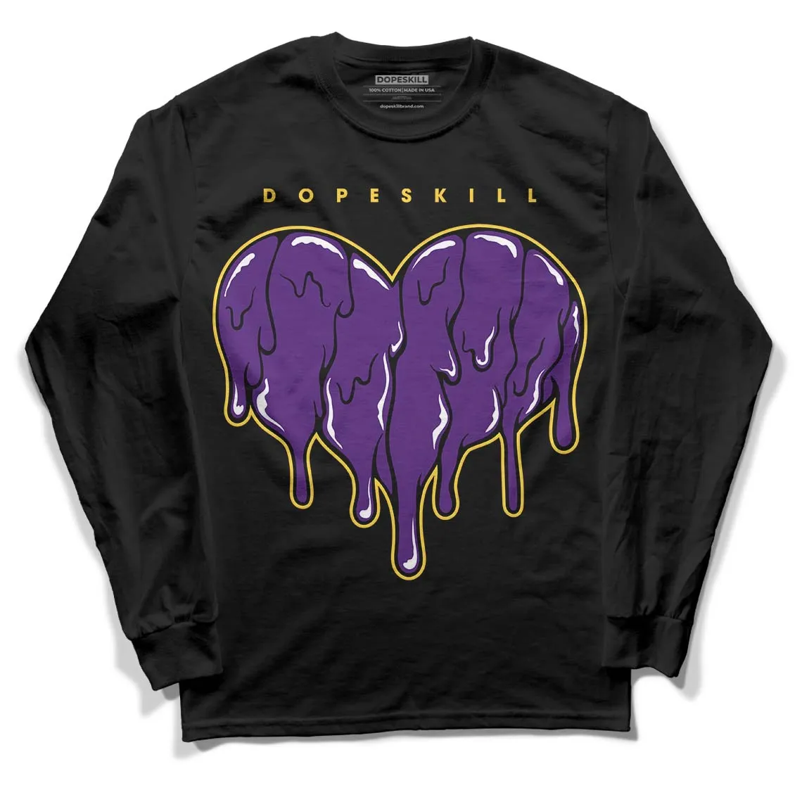 Field Purple 12s DopeSkill Long Sleeve T-Shirt Slime Drip Heart Graphic sold by DopeSkill product image thumbnail 2