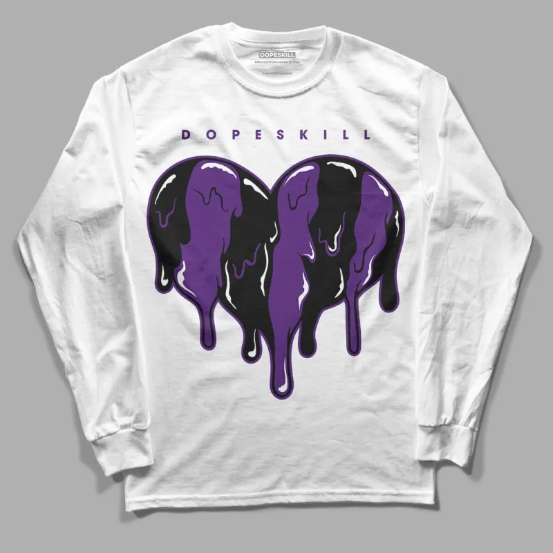 Field Purple 12s DopeSkill Long Sleeve T-Shirt Slime Drip Heart Graphic sold by DopeSkill