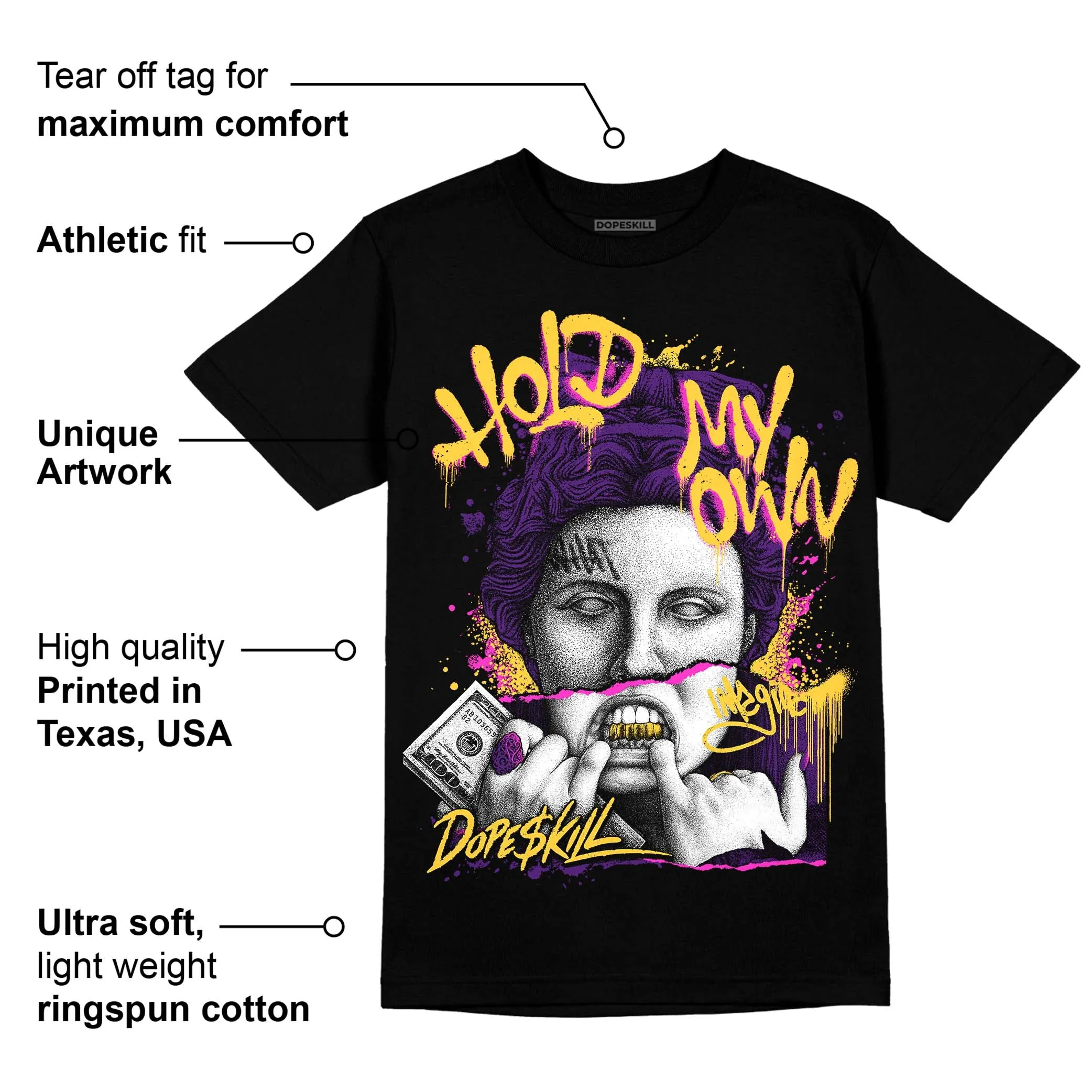 Field Purple 12s DopeSkill T-Shirt Hold My Own Graphic sold by DopeSkill product image thumbnail 3