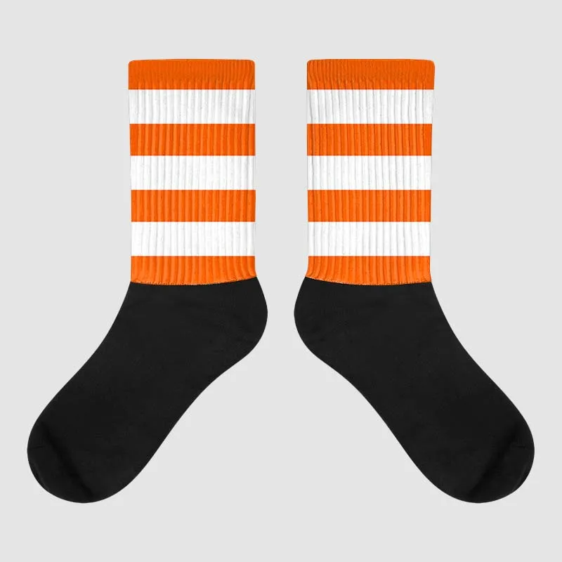 Orange Milk DopeSkill Sublimated Socks Horizontal Stripes Graphic sold by DopeSkill