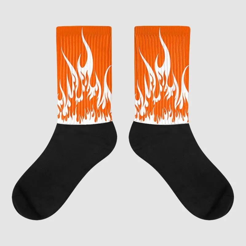 Orange Milk DopeSkill Sublimated Socks FIRE Graphic sold by DopeSkill