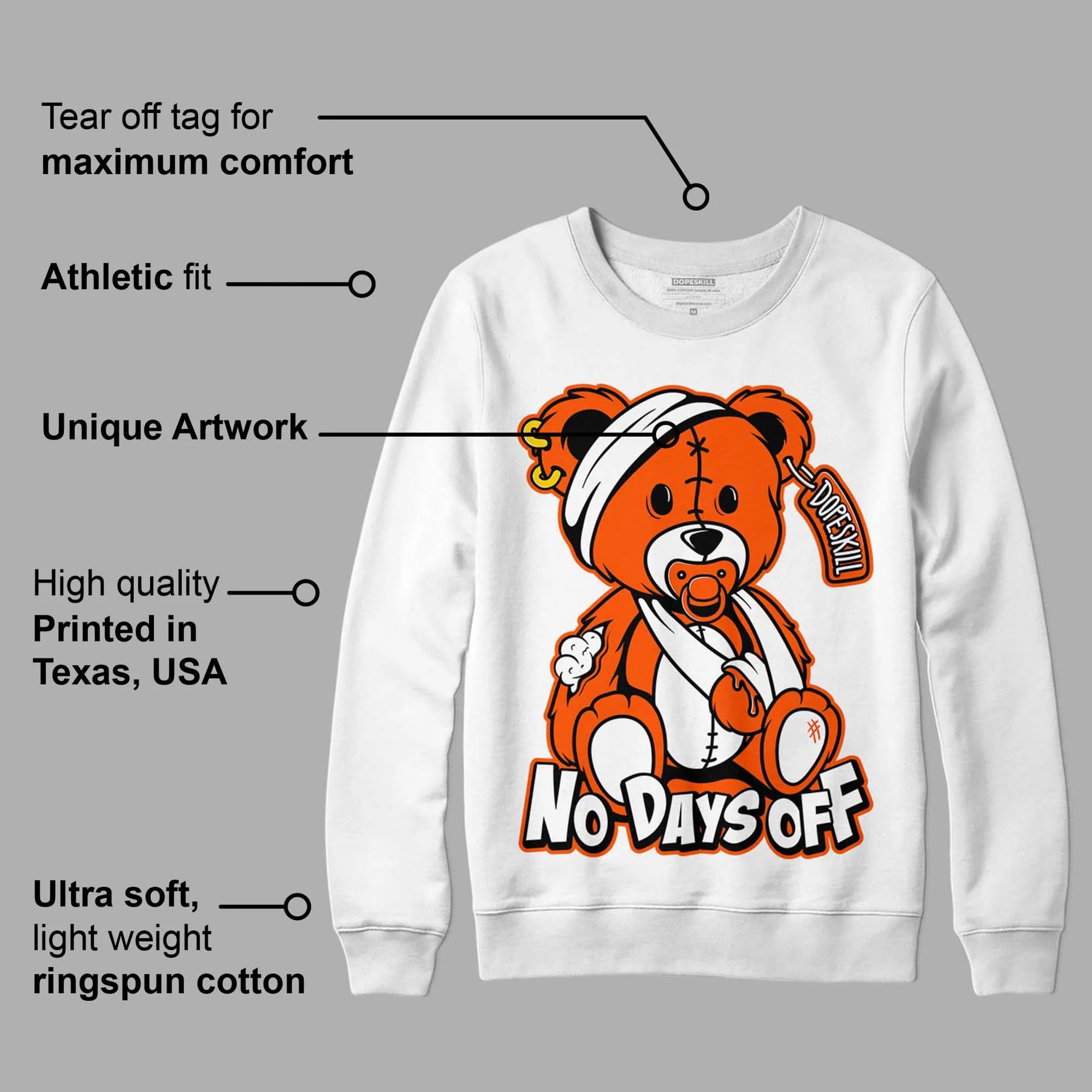Orange Milk DopeSkill Sweatshirt Hurt Bear Graphic sold by DopeSkill product image thumbnail 3