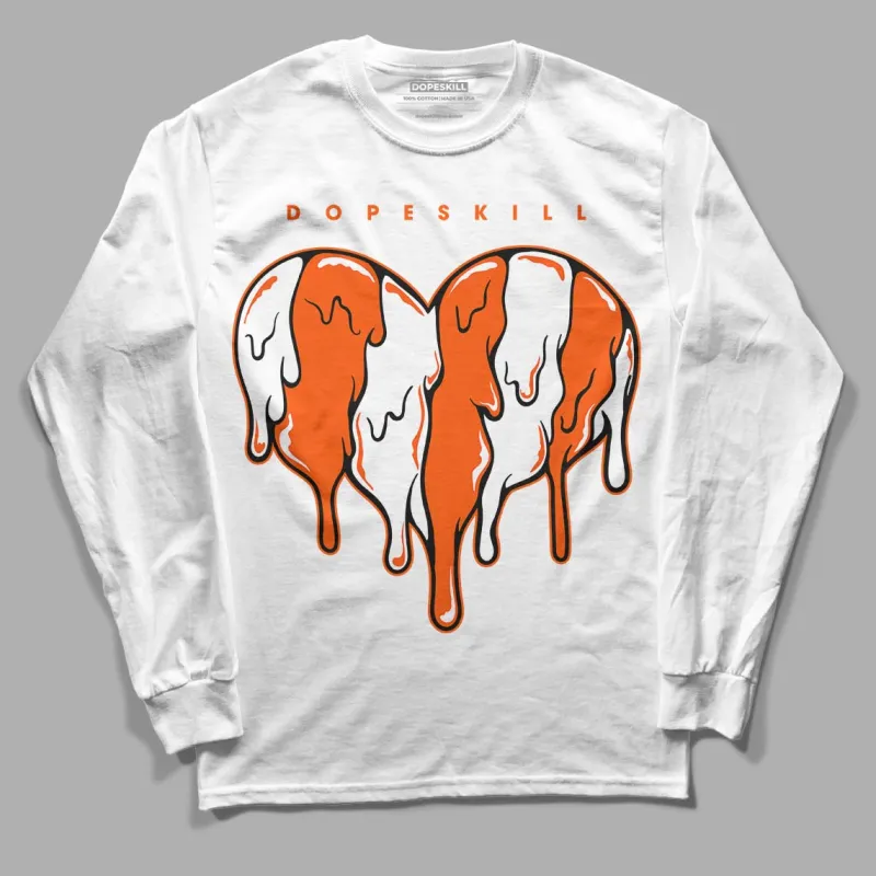 Orange Milk DopeSkill Long Sleeve T-Shirt Slime Drip Heart Graphic sold by DopeSkill