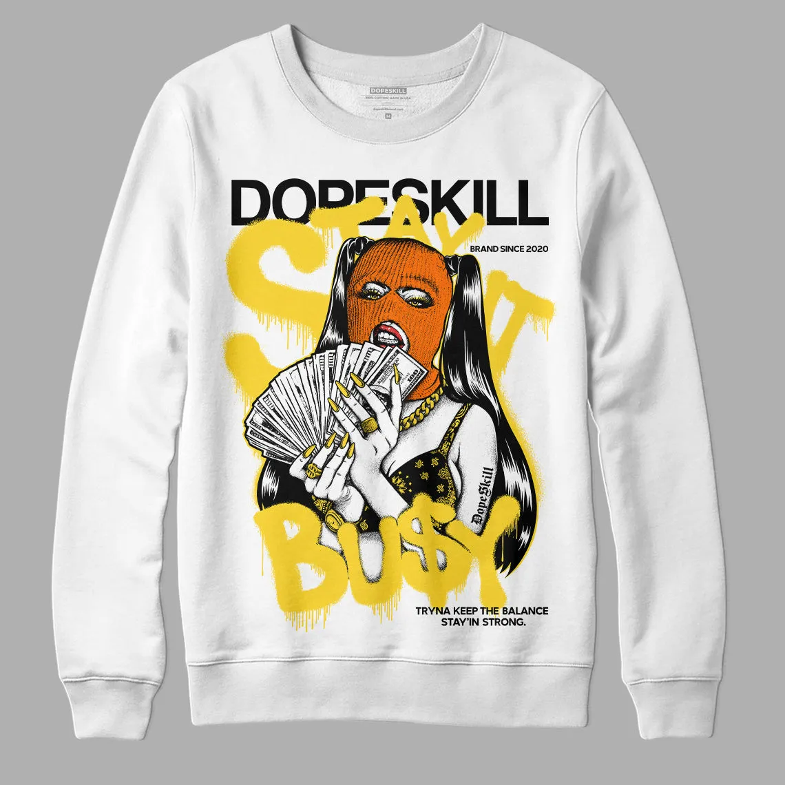 Black Tour Yellow AJ 4 Thunder DopeSkill Sweatshirt Stay It Busy Graphic sold by DopeSkill product image thumbnail 2