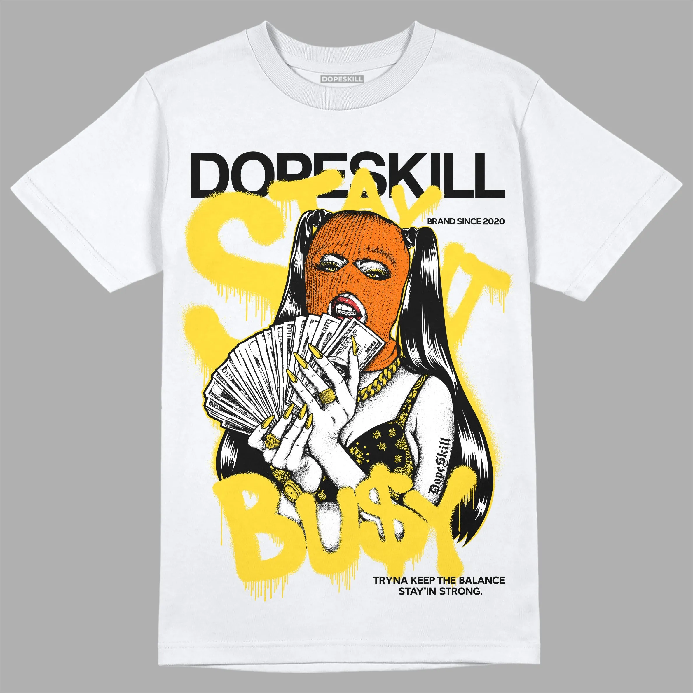 Black Tour Yellow AJ 4 Thunder DopeSkill T-Shirt Stay It Busy Graphic sold by DopeSkill product image thumbnail 2