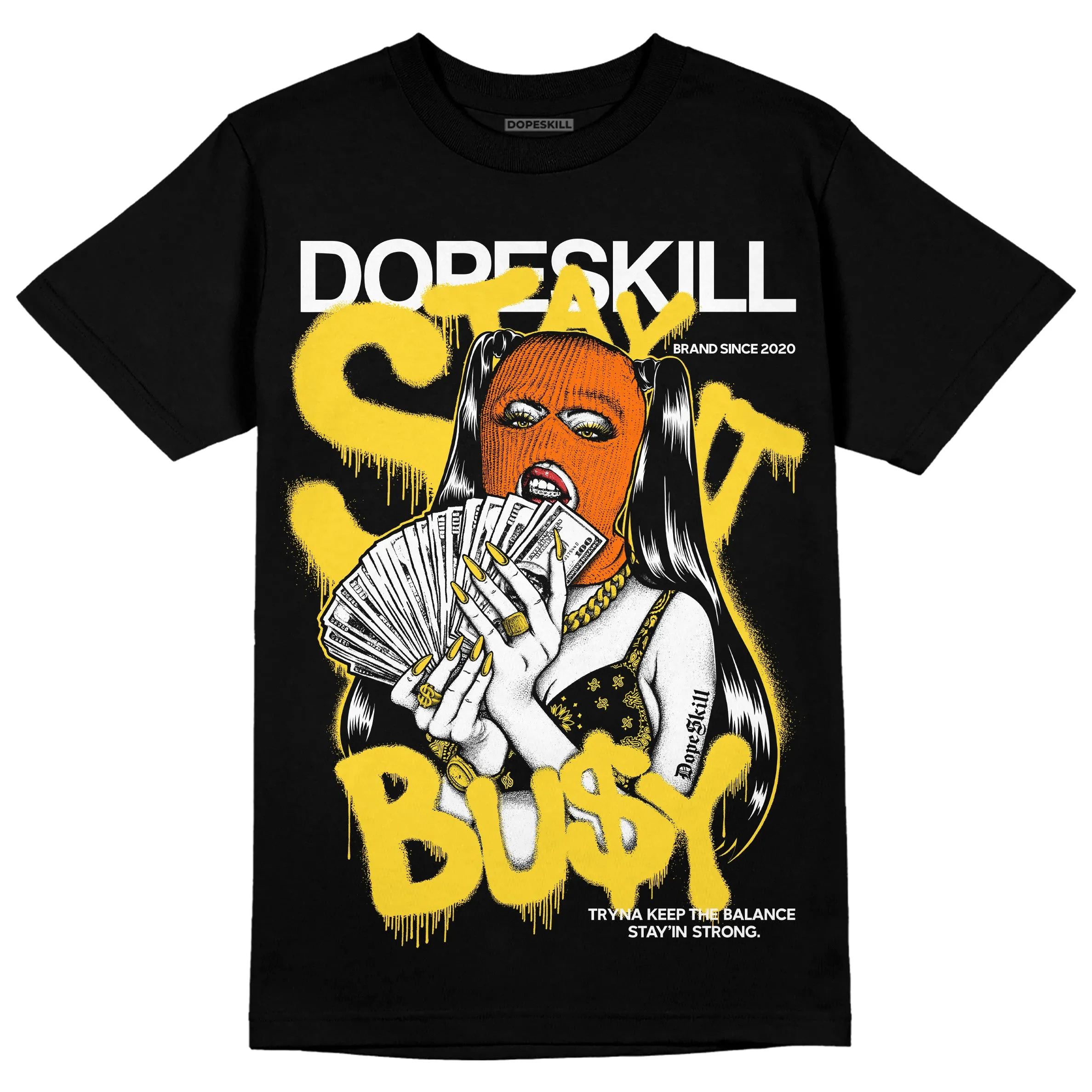 Black Tour Yellow AJ 4 Thunder DopeSkill T-Shirt Stay It Busy Graphic sold by DopeSkill