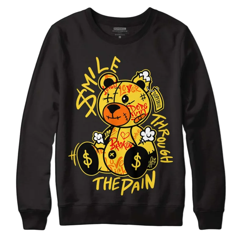 Black Tour Yellow AJ 4 Thunder DopeSkill Sweatshirt Smile Through The Pain Graphic sold by DopeSkill