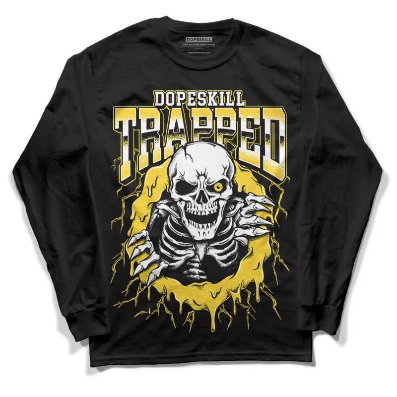 Black Tour Yellow AJ 4 Thunder DopeSkill Long Sleeve T-Shirt Trapped Halloween Graphic sold by DopeSkill