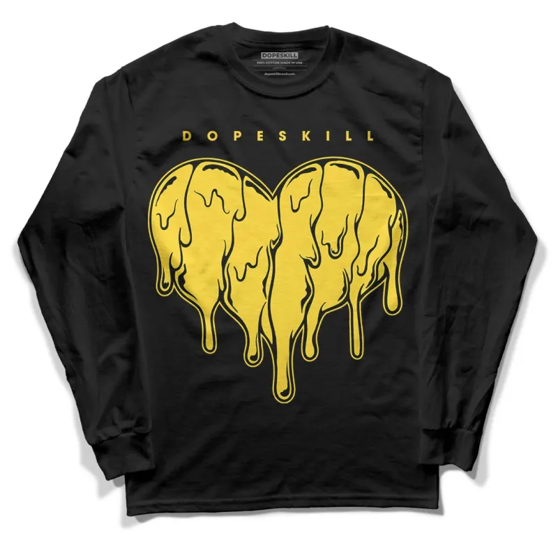 Black Tour Yellow AJ 4 Thunder DopeSkill Long Sleeve T-Shirt Slime Drip Heart Graphic sold by DopeSkill