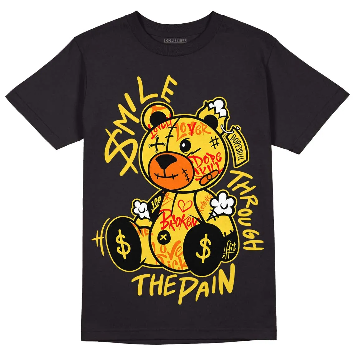 Black Tour Yellow AJ 4 Thunder DopeSkill T-Shirt Smile Through The Pain Graphic sold by DopeSkill