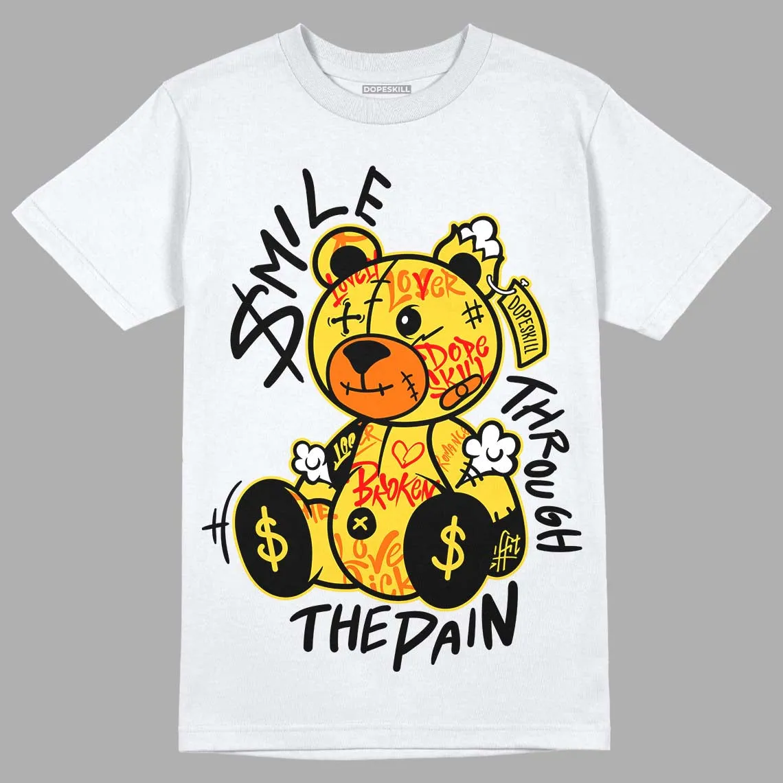 Black Tour Yellow AJ 4 Thunder DopeSkill T-Shirt Smile Through The Pain Graphic sold by DopeSkill product image thumbnail 2