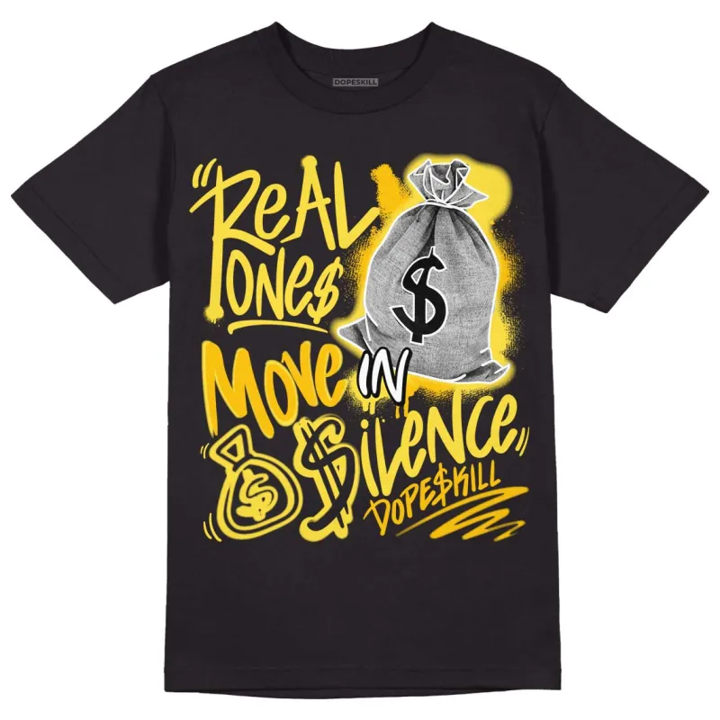 Yellow Snakeskin 11s DopeSkill T-Shirt Real Ones Move In Silence Graphic sold by DopeSkill