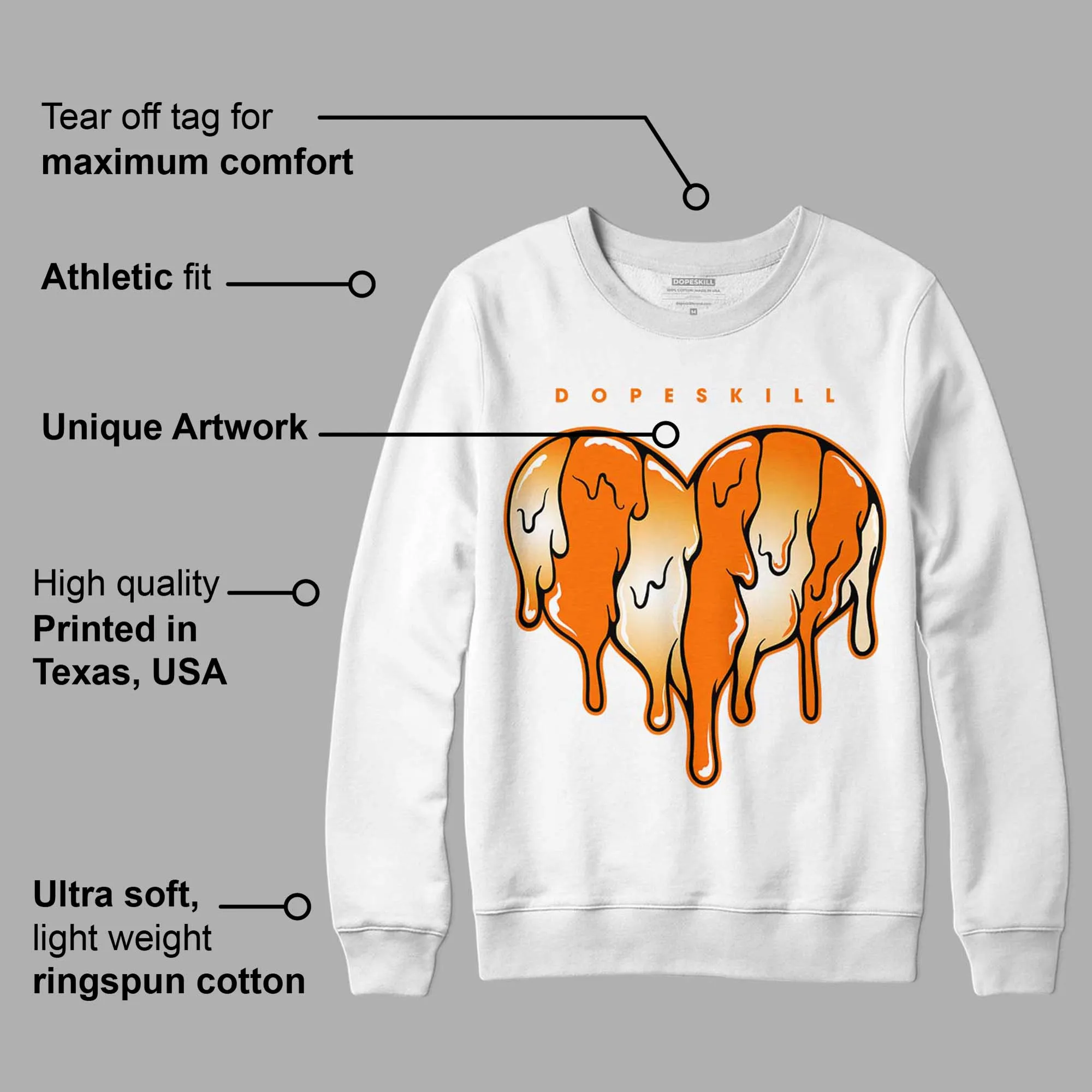 Dunk Low Magma Orange DopeSkill Sweatshirt Slime Drip Heart Graphic sold by DopeSkill product image thumbnail 3