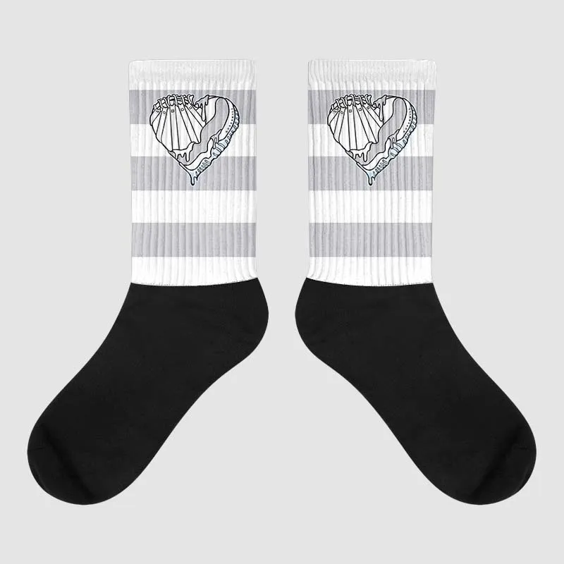 Cement Grey 11s DopeSkill Sublimated Socks Horizontal Stripes Graphic sold by DopeSkill