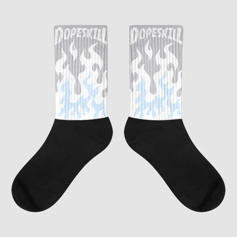 Cement Grey 11s DopeSkill Sublimated Socks FIRE Graphic sold by DopeSkill