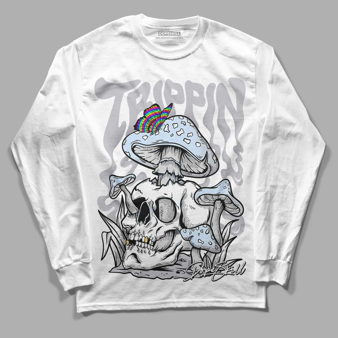 Cement Grey 11s DopeSkill Long Sleeve T-Shirt Trippin Graphic sold by DopeSkill
