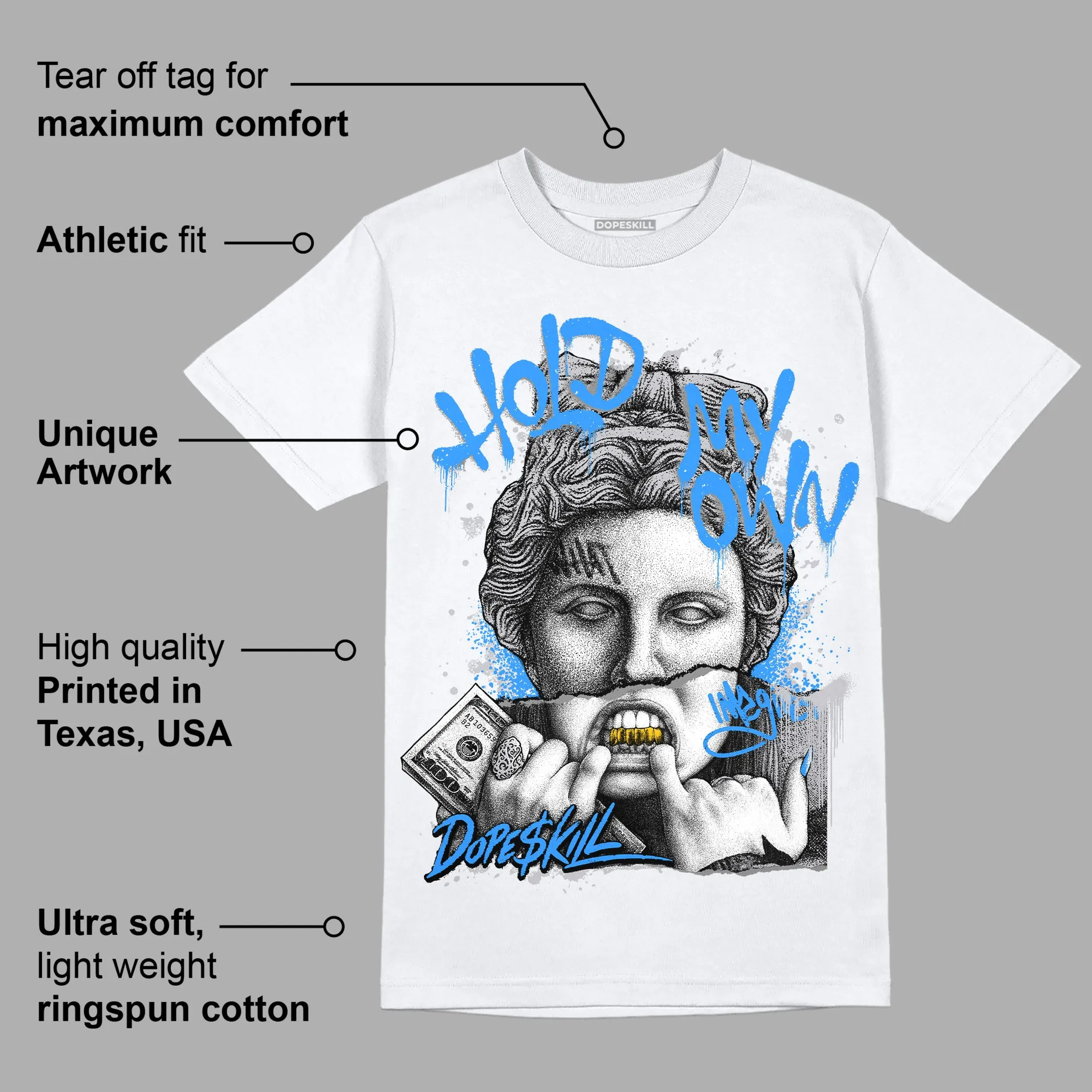 Cement Grey 11s DopeSkill T-Shirt Hold My Own Graphic sold by DopeSkill product image thumbnail 3