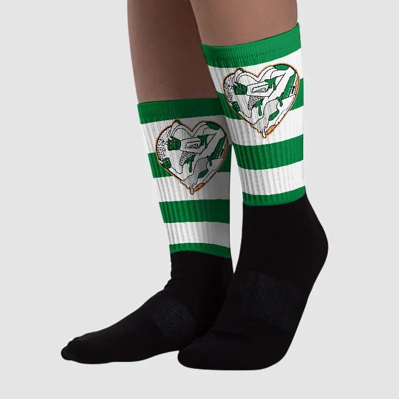 Pine Green 4s DopeSkill Sublimated Socks Horizontal Stripes Graphic sold by DopeSkill product image thumbnail 2
