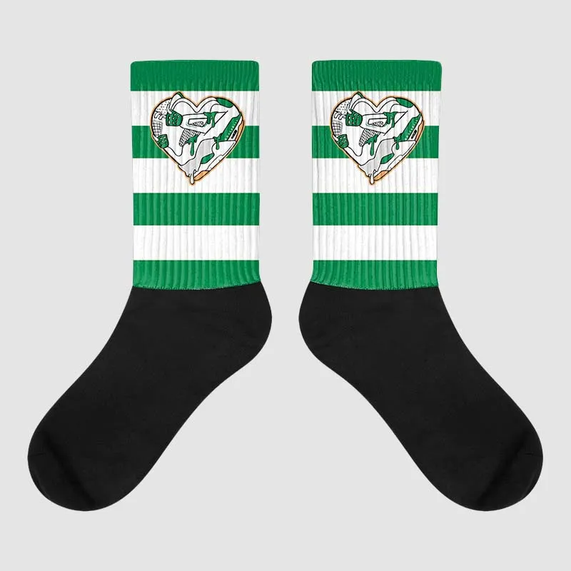 Pine Green 4s DopeSkill Sublimated Socks Horizontal Stripes Graphic sold by DopeSkill