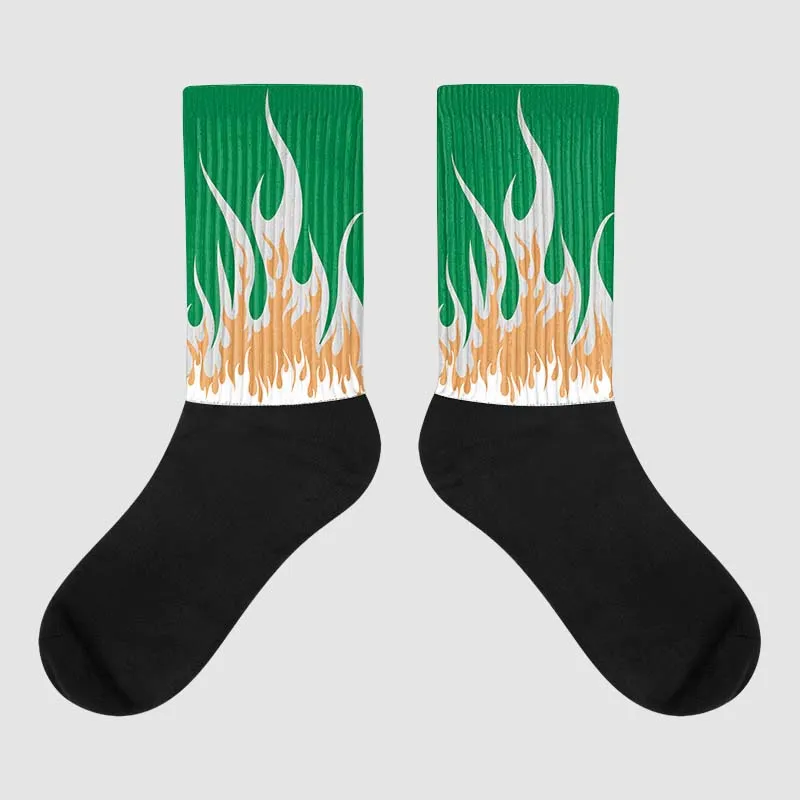 Pine Green 4s DopeSkill Sublimated Socks FIRE Graphic sold by DopeSkill