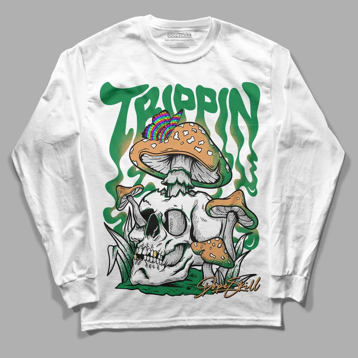 Pine Green 4s DopeSkill Long Sleeve T-Shirt Trippin Graphic sold by DopeSkill