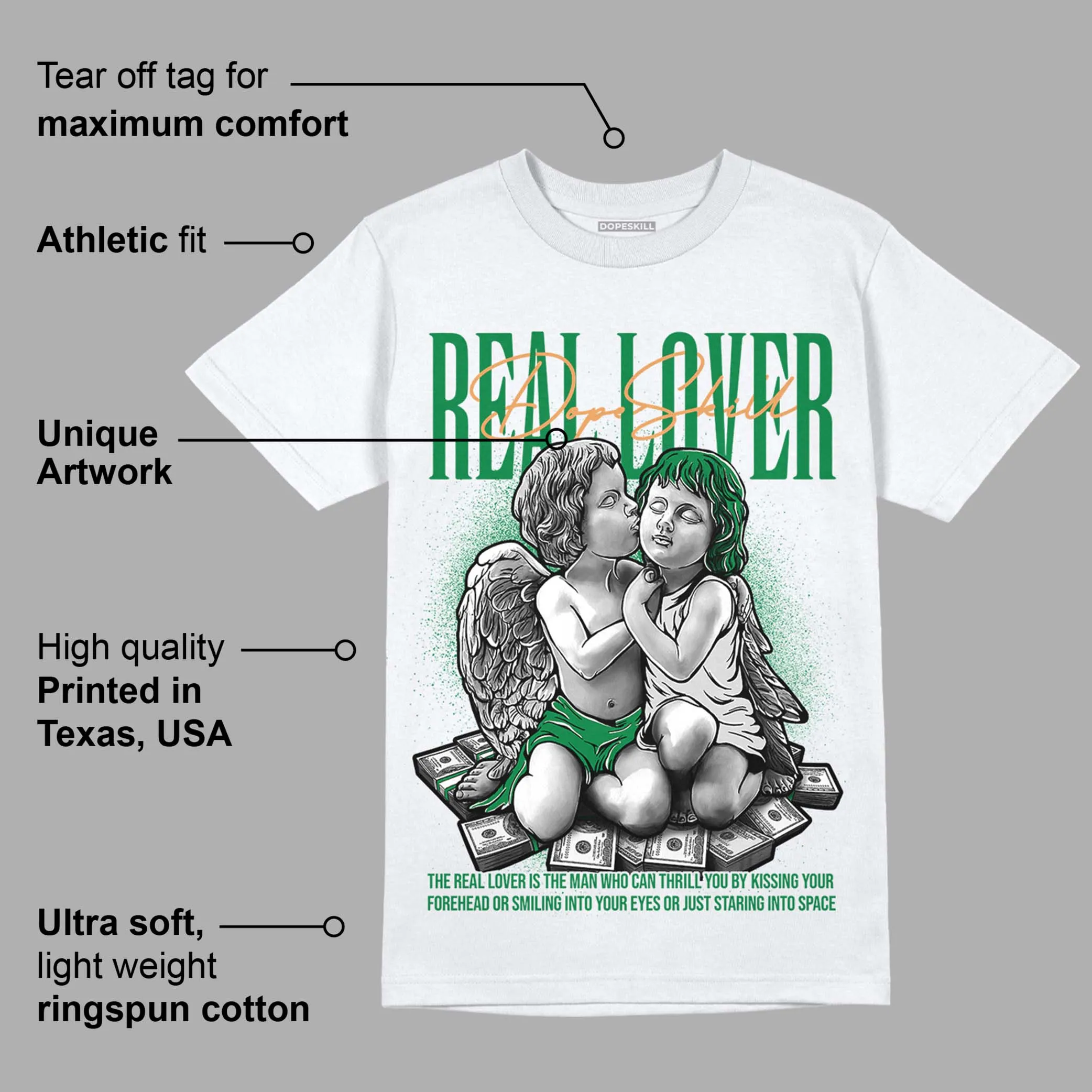 Pine Green 4s DopeSkill T-Shirt Real Lover Graphic sold by DopeSkill product image thumbnail 3