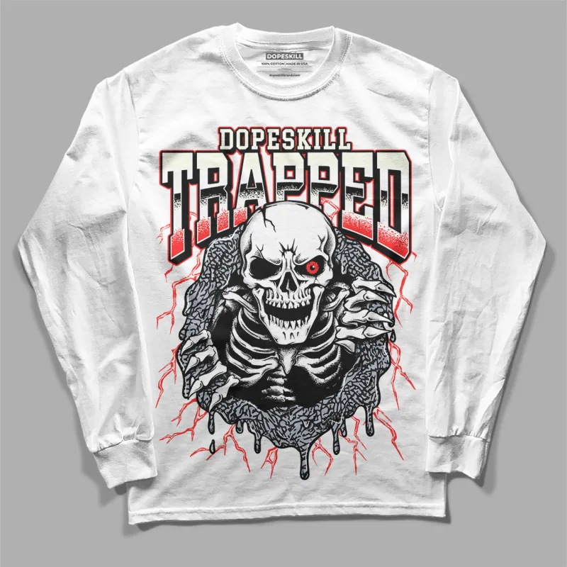 White Cement Reimagined 3s DopeSkill Long Sleeve T-Shirt Trapped Halloween Graphic sold by DopeSkill