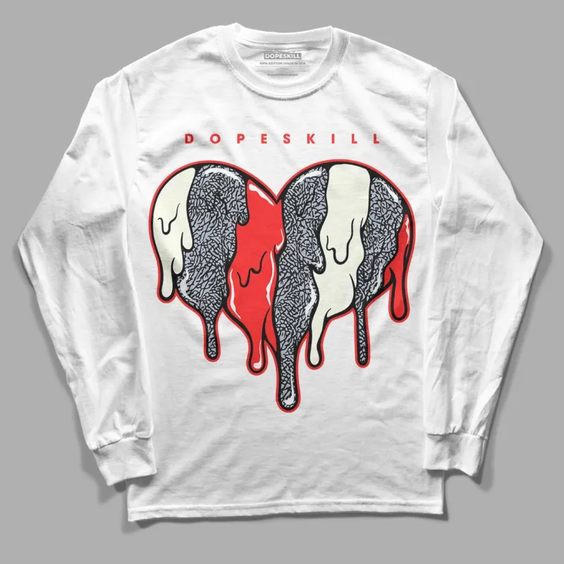 White Cement Reimagined 3s DopeSkill Long Sleeve T-Shirt Slime Drip Heart Graphic sold by DopeSkill