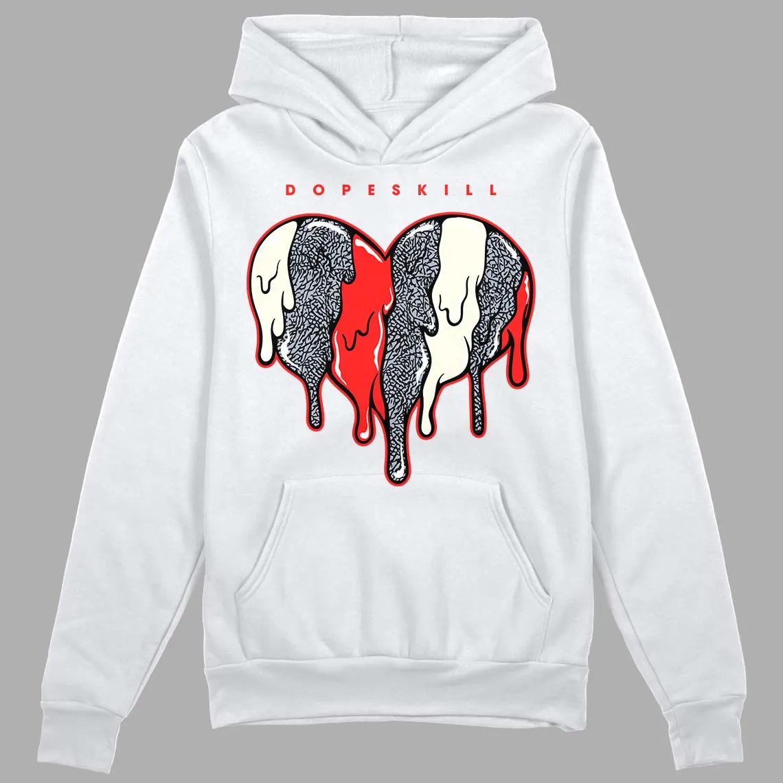 White Cement Reimagined 3s DopeSkill Hoodie Sweatshirt Slime Drip Heart Graphic sold by DopeSkill