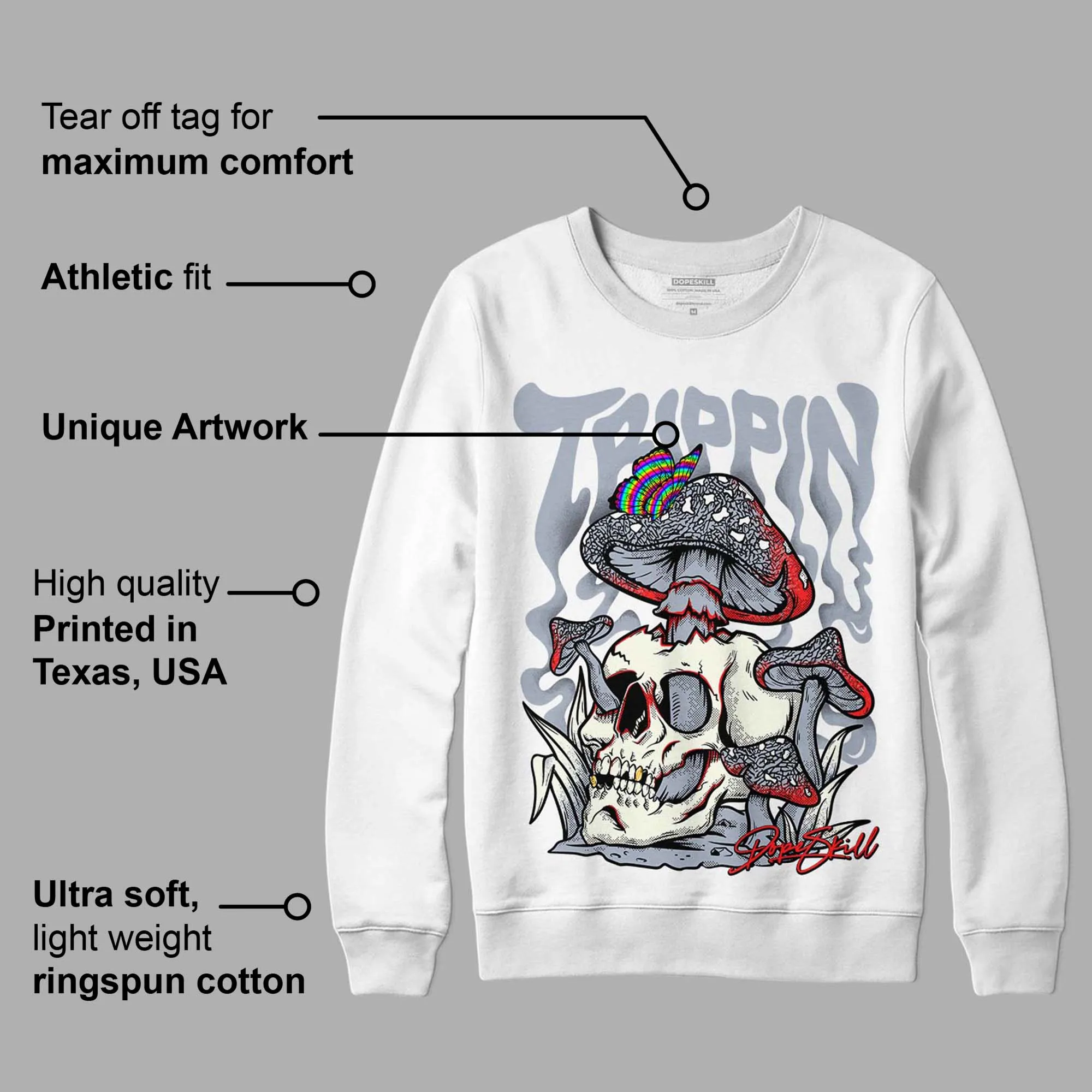 White Cement Reimagined 3s DopeSkill Sweatshirt Trippin Graphic sold by DopeSkill product image thumbnail 3