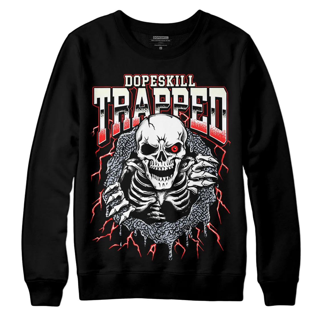 White Cement Reimagined 3s DopeSkill Sweatshirt Trapped Halloween Graphic sold by DopeSkill product image thumbnail 2