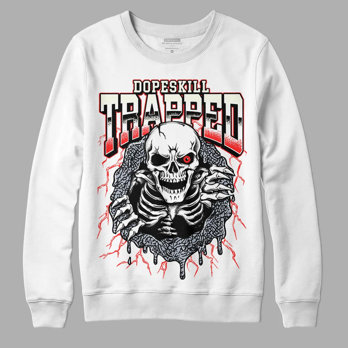 White Cement Reimagined 3s DopeSkill Sweatshirt Trapped Halloween Graphic sold by DopeSkill
