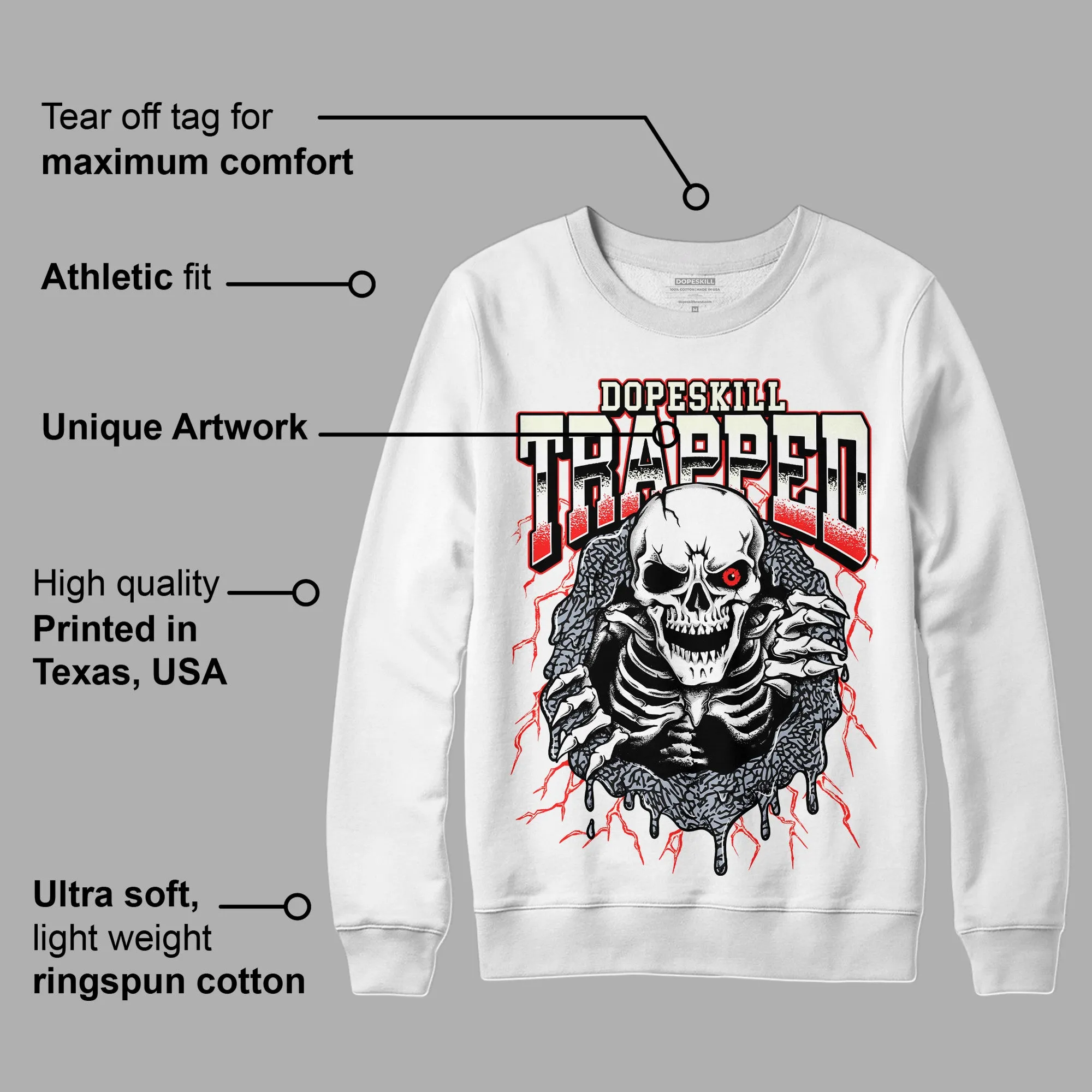 White Cement Reimagined 3s DopeSkill Sweatshirt Trapped Halloween Graphic sold by DopeSkill product image thumbnail 3