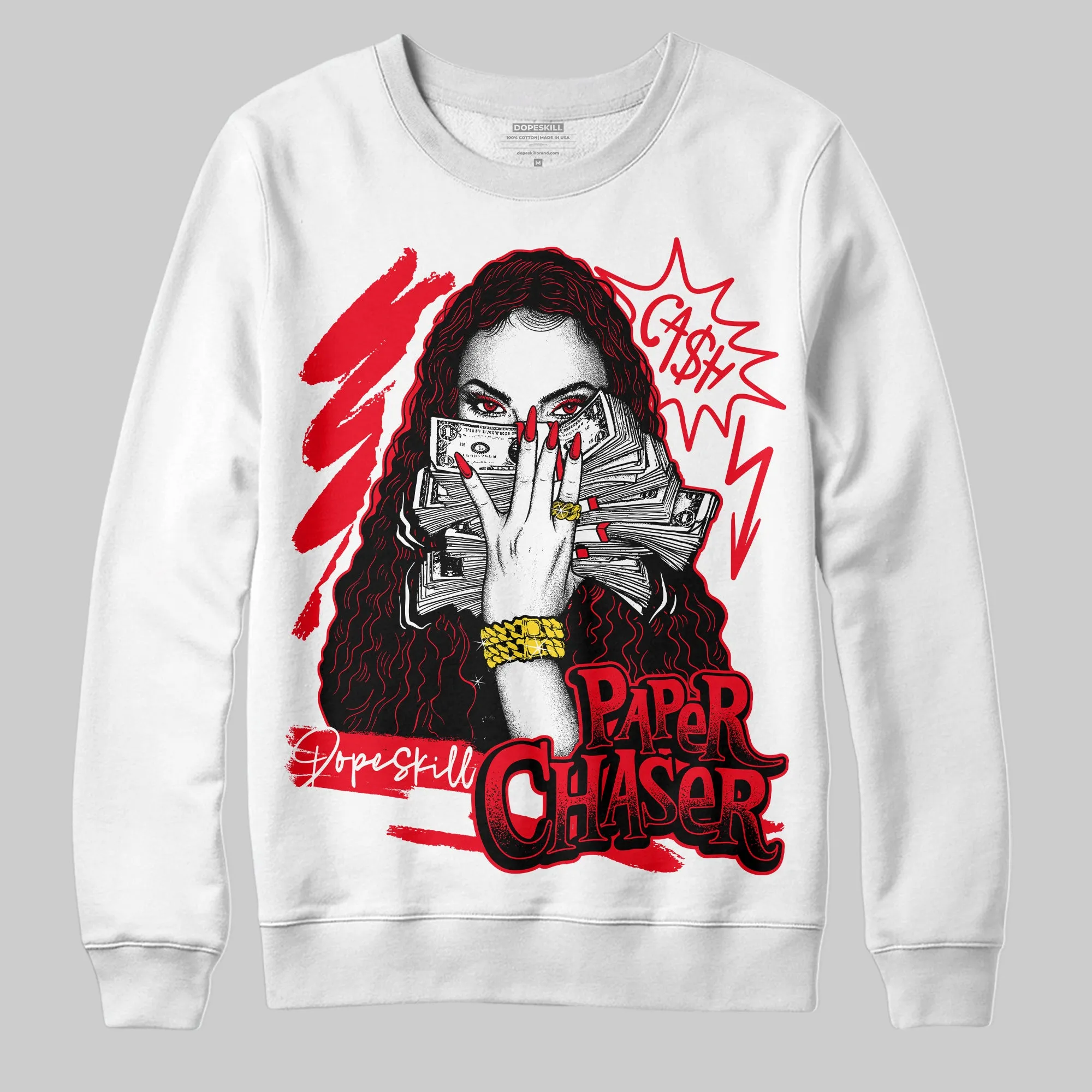 Red Thunder 4s DopeSkill Sweatshirt NPC Graphic sold by DopeSkill product image thumbnail 2