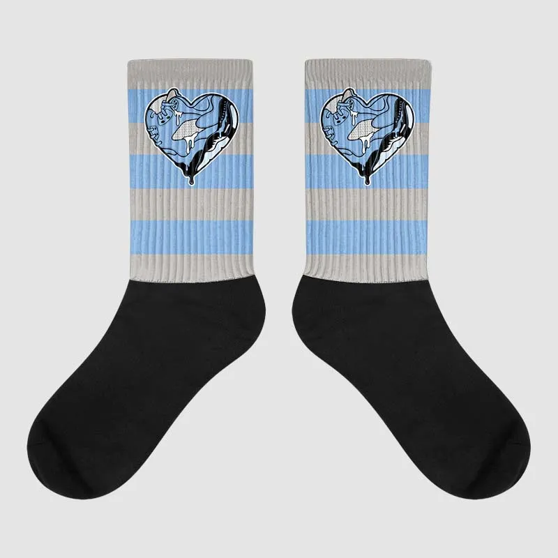 University Blue 5s Dopeskill Sublimated Socks Horizontal Stripes Graphic sold by DopeSkill