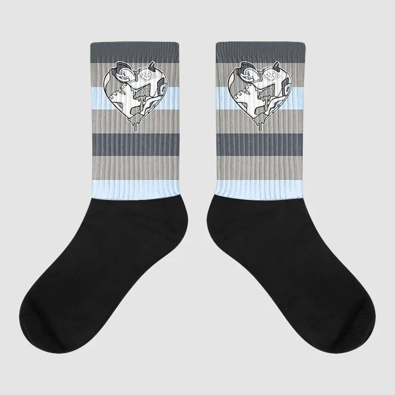 Cool Grey 6s Sublimated Socks Horizontal Stripes Graphic sold by DopeSkill
